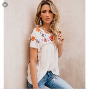 Vici Collection Embroidered top blouse